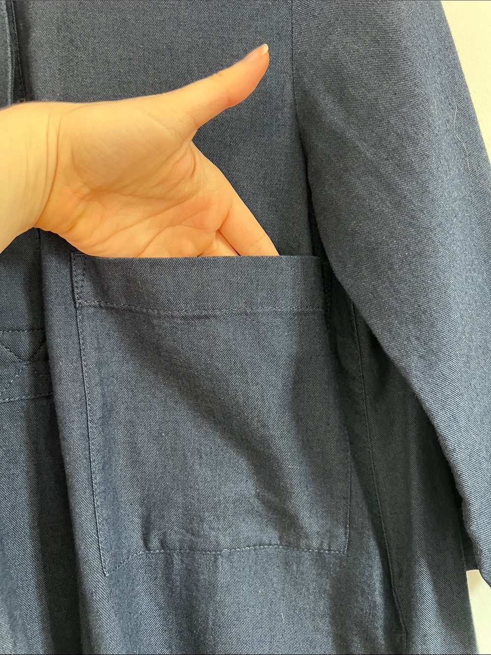 COS Classic Navy Collared Shirt Dress with Pockets - Picture 3 of 5